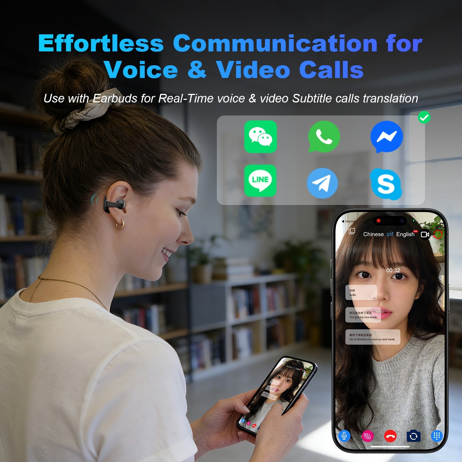 iTour Z50S Translator Earbuds Real Time Language Translator with 127 Languages