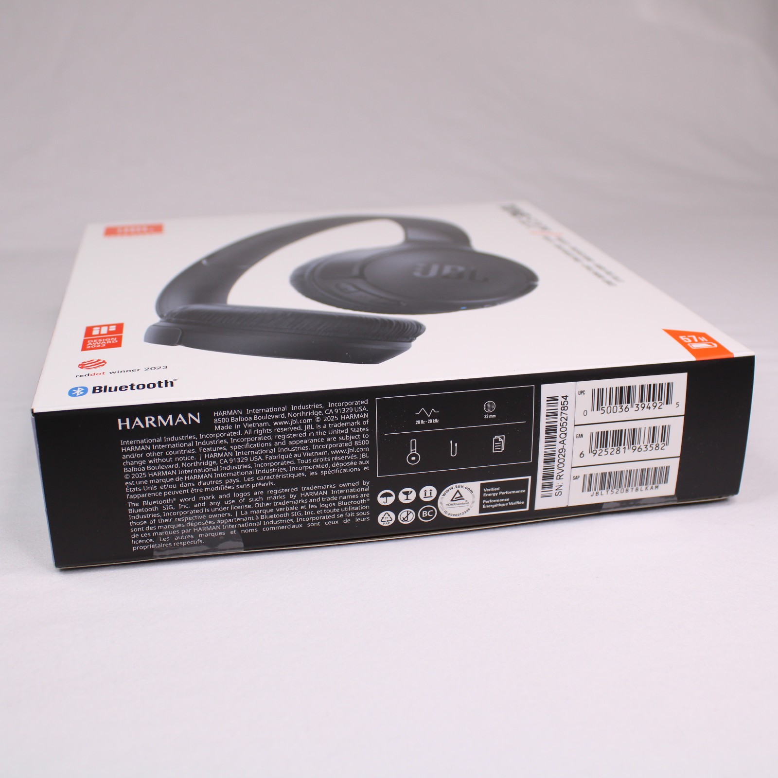 JBL Tune 520BT Wireless On-Ear Headphones Pure Bass Sound Blue Tooth Brand New