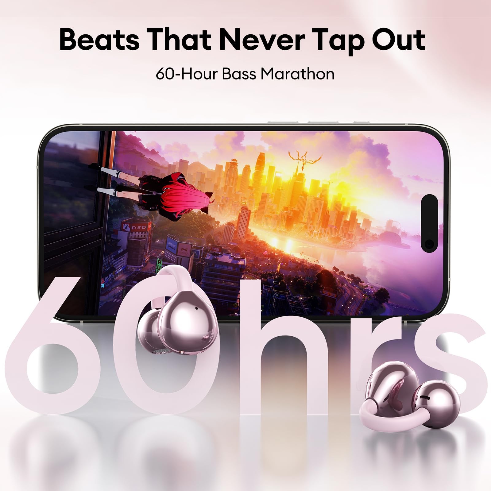 Stylish Open Ear Clip On Earbuds with Removable Butterfly Earring, Clip On He…