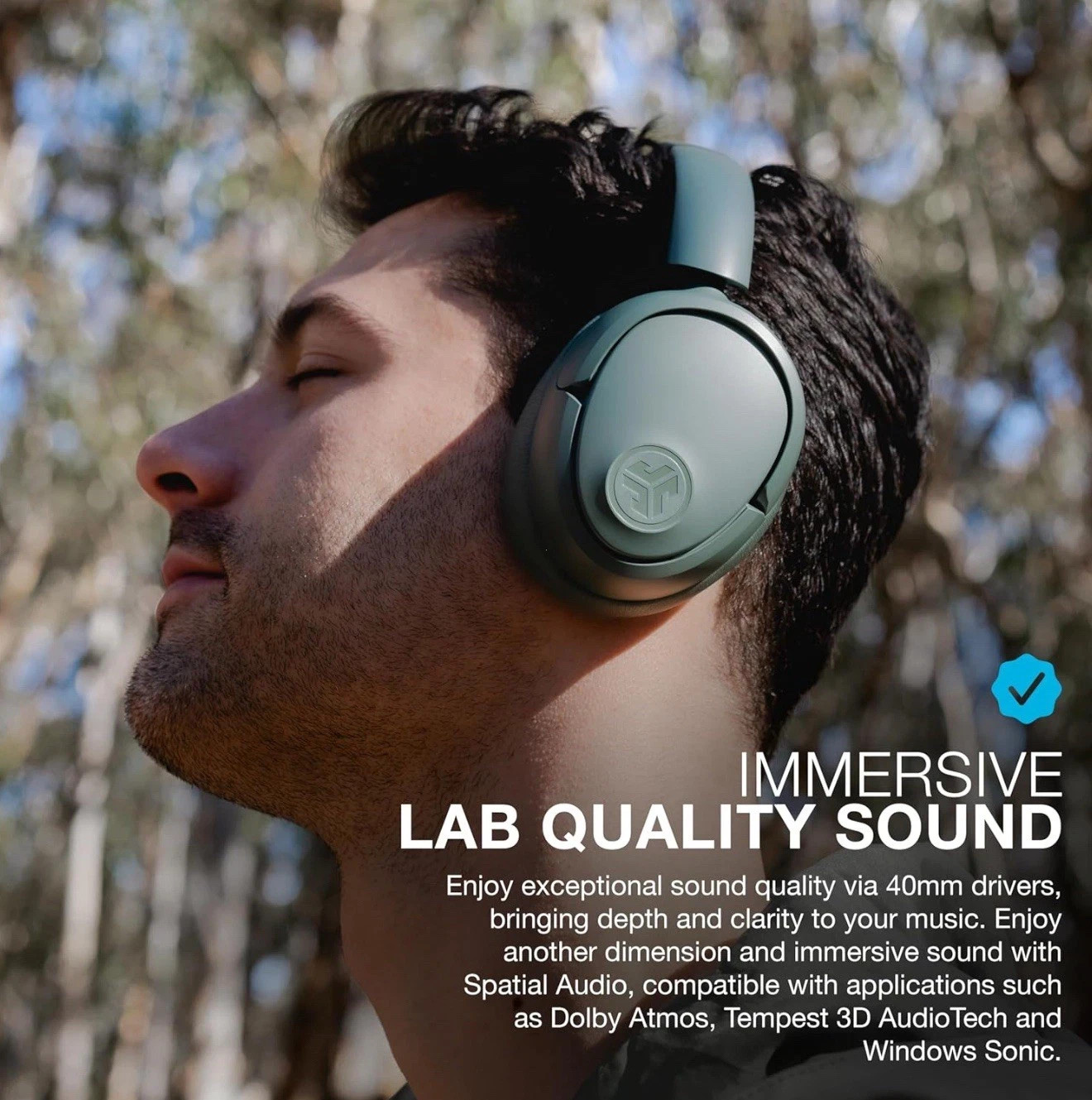 JLab JBuds Lux Wireless Headphone Hybrid Active Noise Cancelling Sage