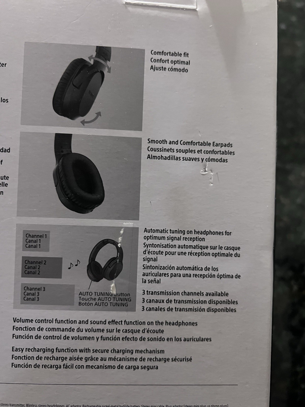 Sony WH-RF400 Wireless Home Theater Headphones RF Transmitter Dock Black New