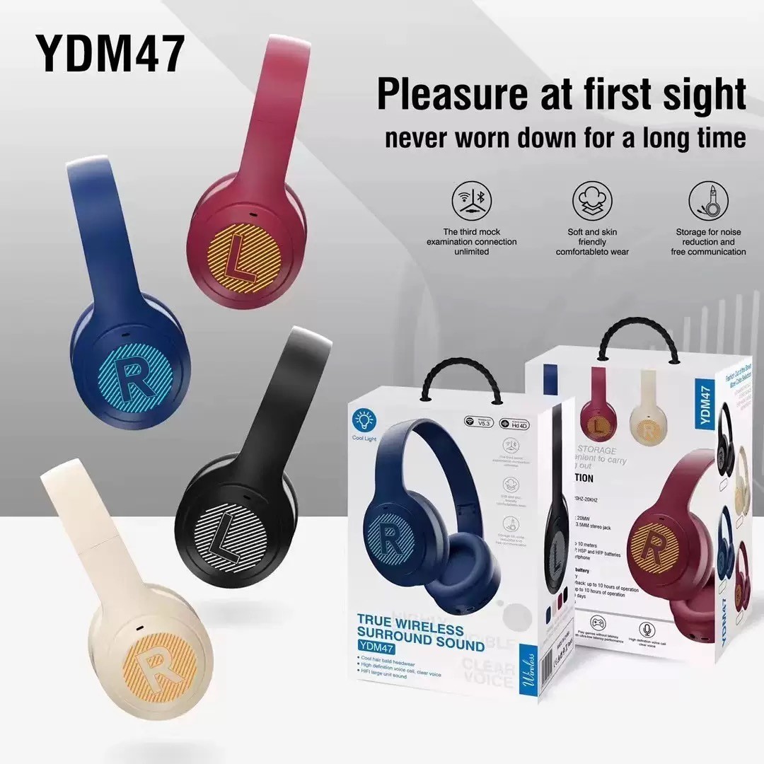 Blue YDM47 BT 5.3 Stylish Comfortable Heavy Bass Low Latency Gaming Headphones
