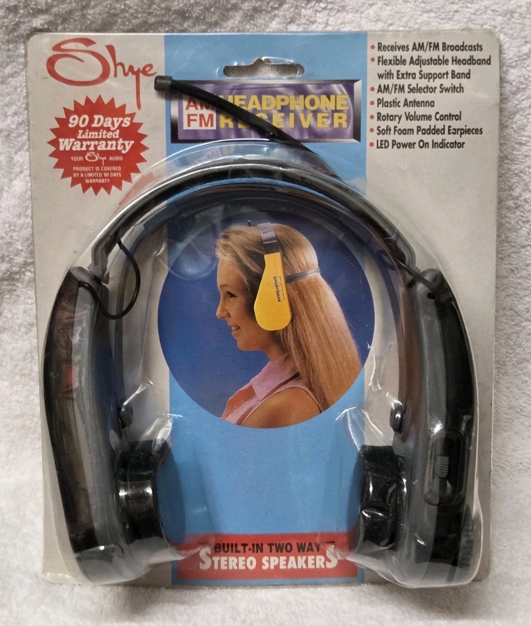 ?️VINTAGE 1980s SHYE STEREO OVERHEAD HEADPHONES MIB AM FM WALKMAN ERA RETRO