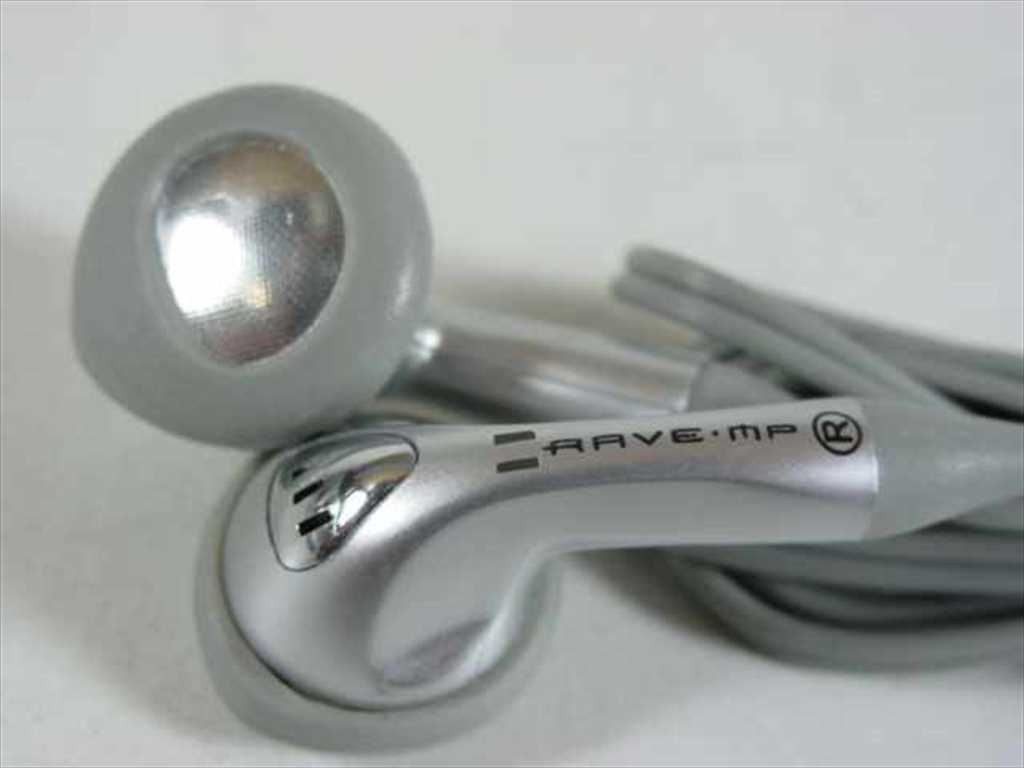Rave-MP Mini Stereo Headphones with 1/8″ 3.5mm Jack and 4-ft Cord Silver