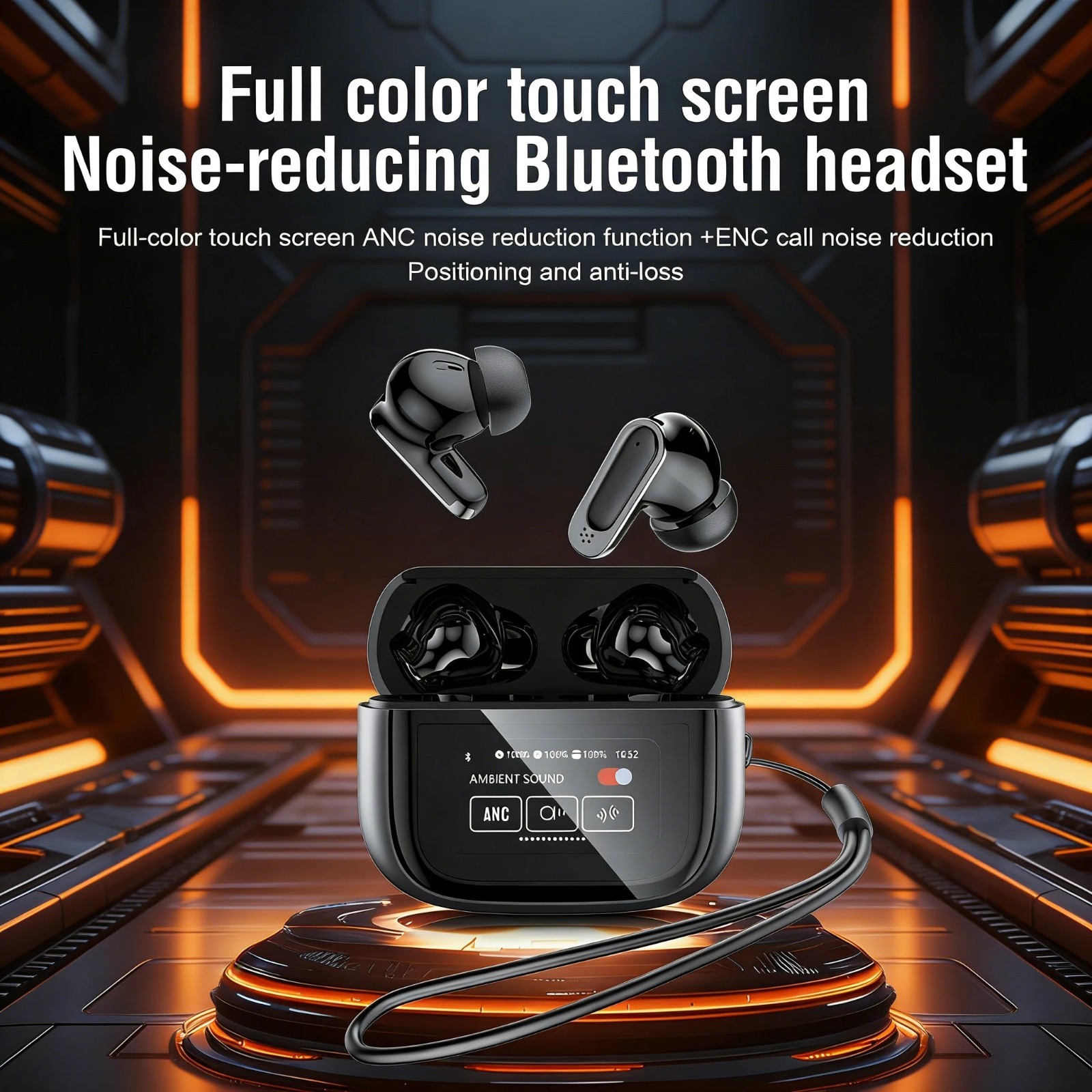 BOSECXT TWS Earbuds Bluetooth 5.3 ANC Wireless Headphones Smart Touch Screen