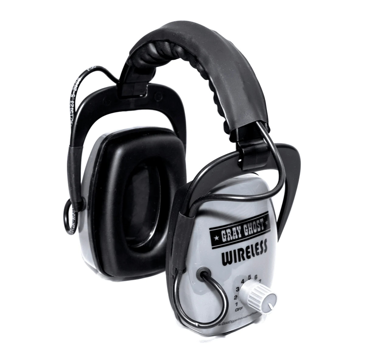 Gray Ghost Wireless Headphones with 1/8th” (3.5mm) plug for the Minelab Manticor