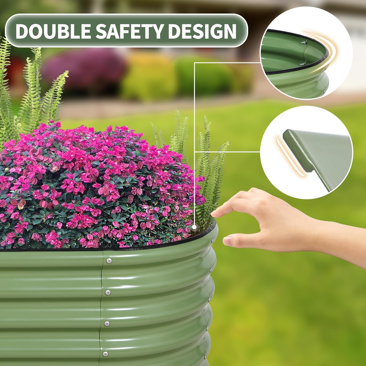 1MORE Galvanized Raised Garden Bed- Planter Garden Boxes Outdoor, Raised Beds fo