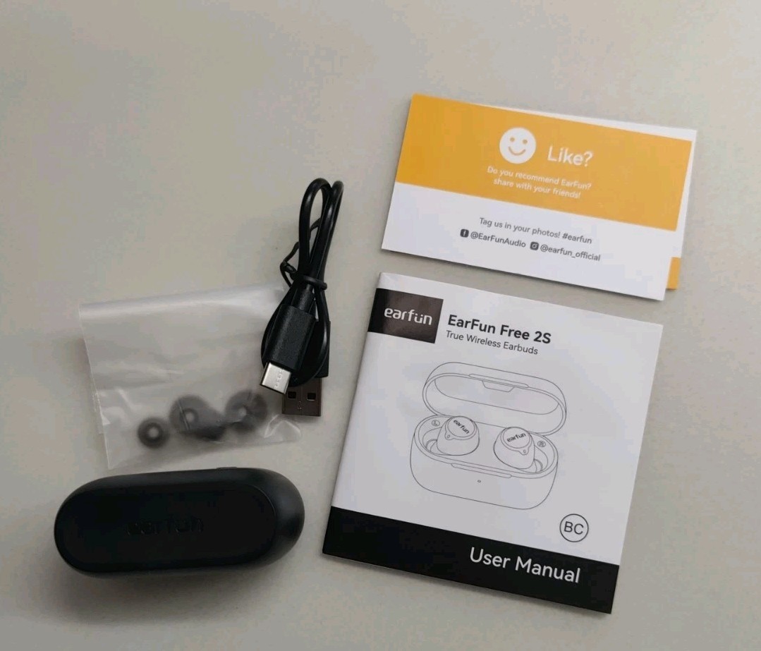 EarFun Free 2S True Wireless Earbuds IPX7 Waterproof Touch Control, Black