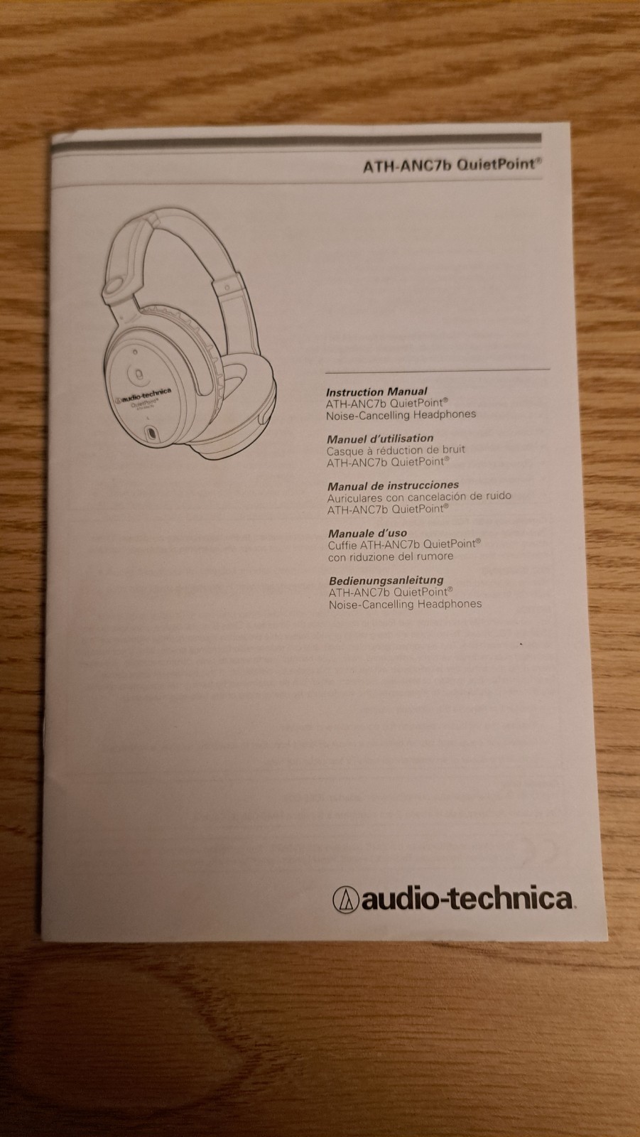 Audio-Technica ATH-ANC7B Noise Cancelling Headphones Original Box