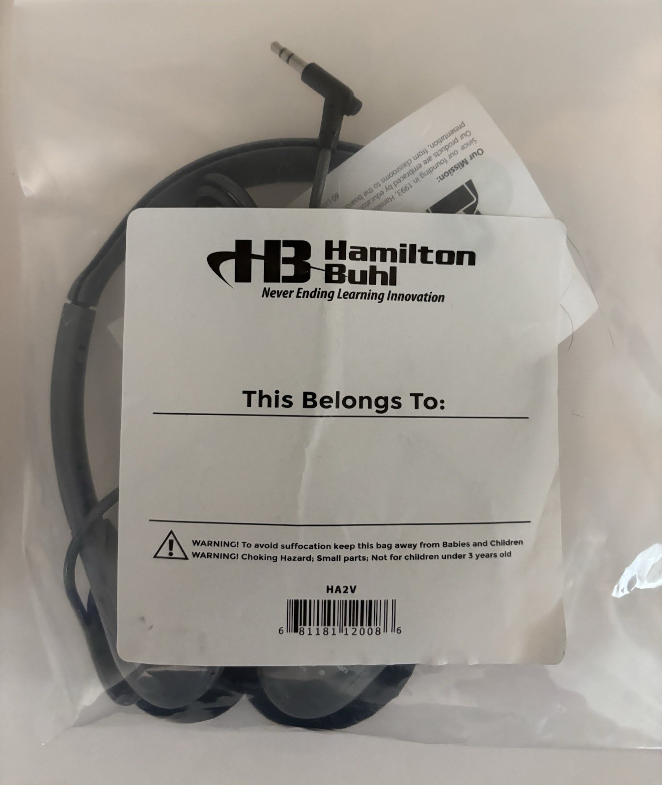 2-Hamilton Buhl On Ear Stereo Headphone with Volumes Control HA2V Open Box