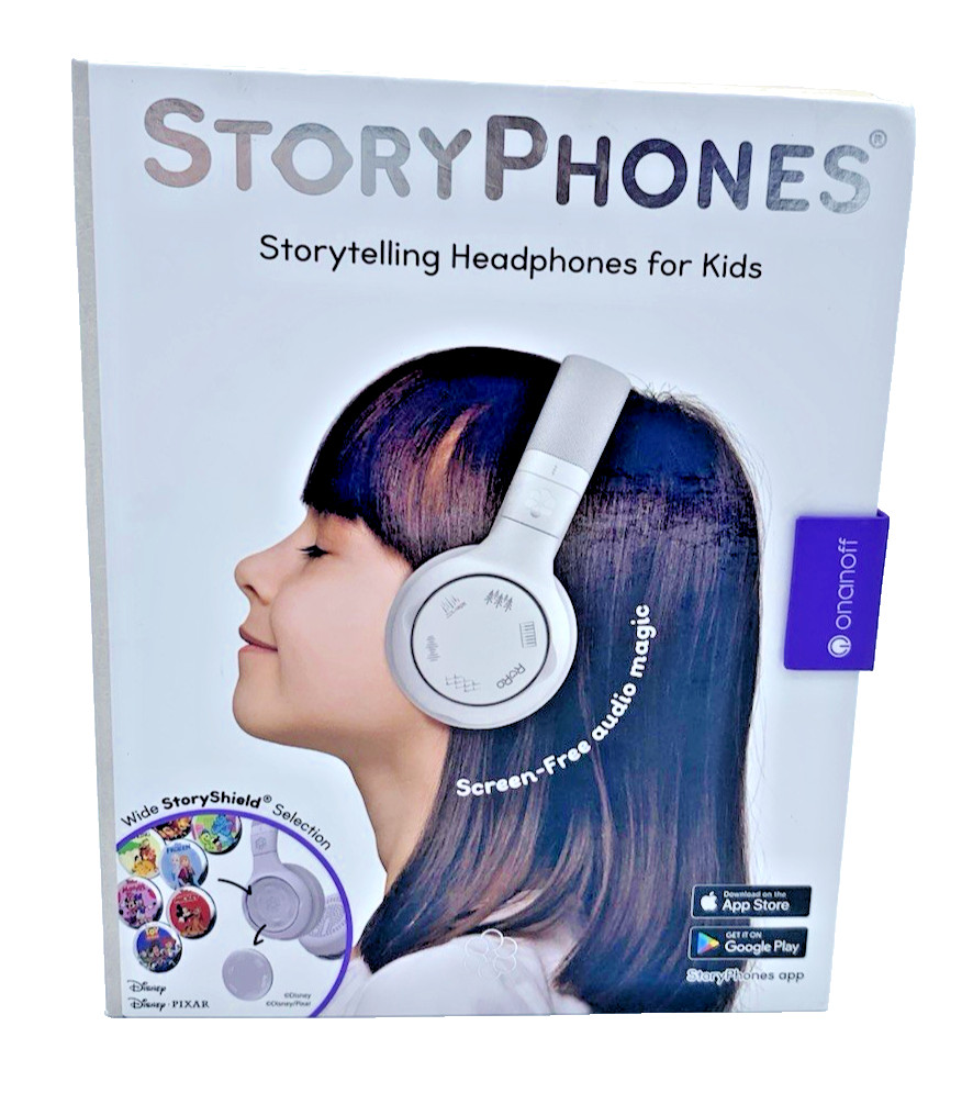 StoryPhones Kid’s Storytelling Headphones W/Bluetooth Wireless White New In Box