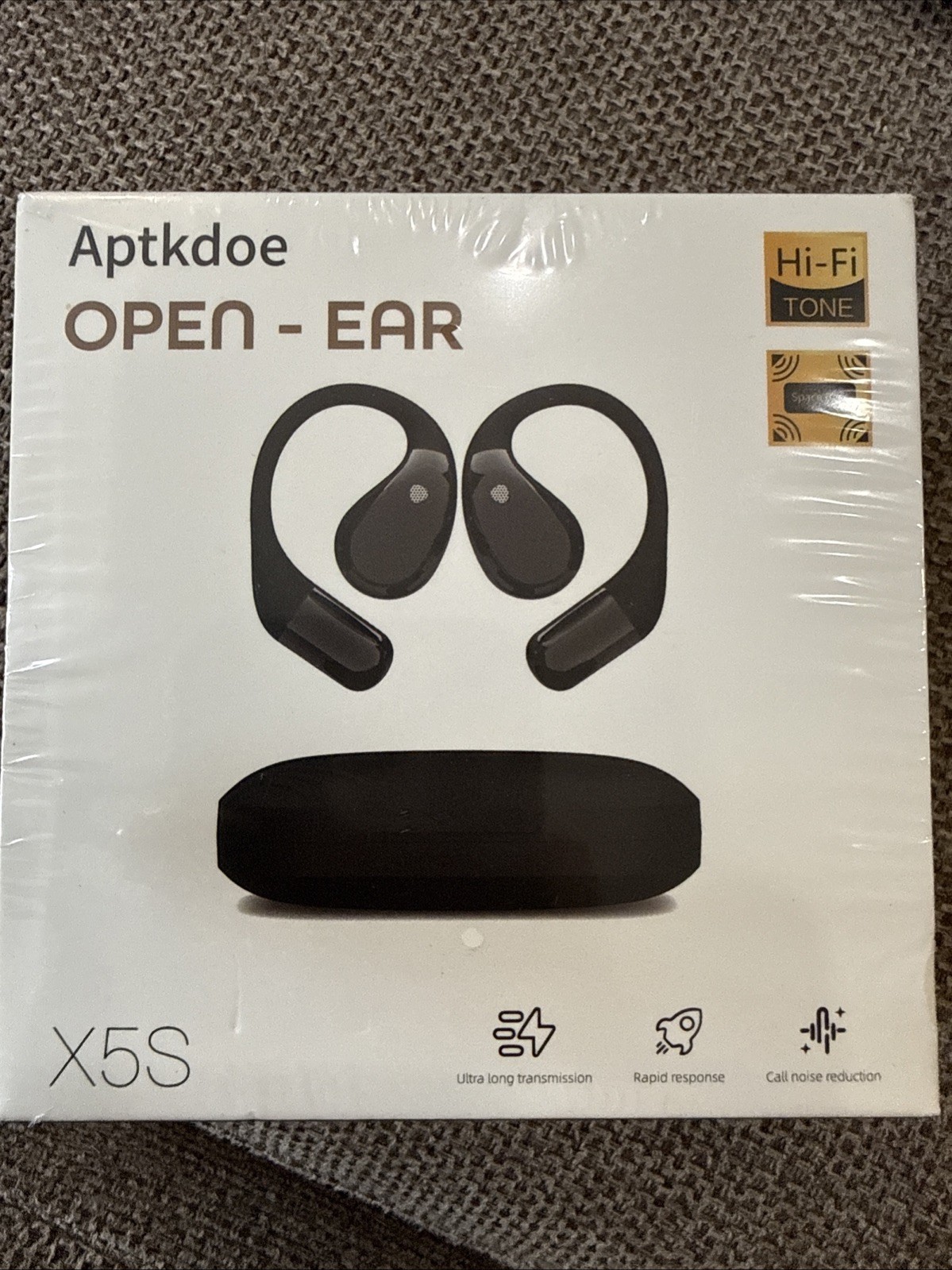 Aptkdoe X5S-black Open-Ear Bluetooth 5.4 Wireless Earbuds, Black
