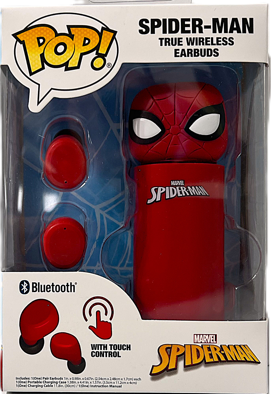 Funko Pop Marvel Spider-Man True Wireless EarBuds w/Case Bluetooth Touch Control