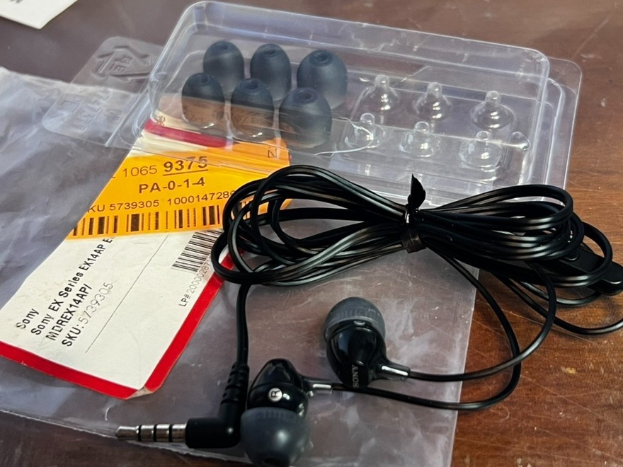 Genuine Sony MDR-EX14AP In-Ear Earbud Headset (Black) w/Tips – Tested #2