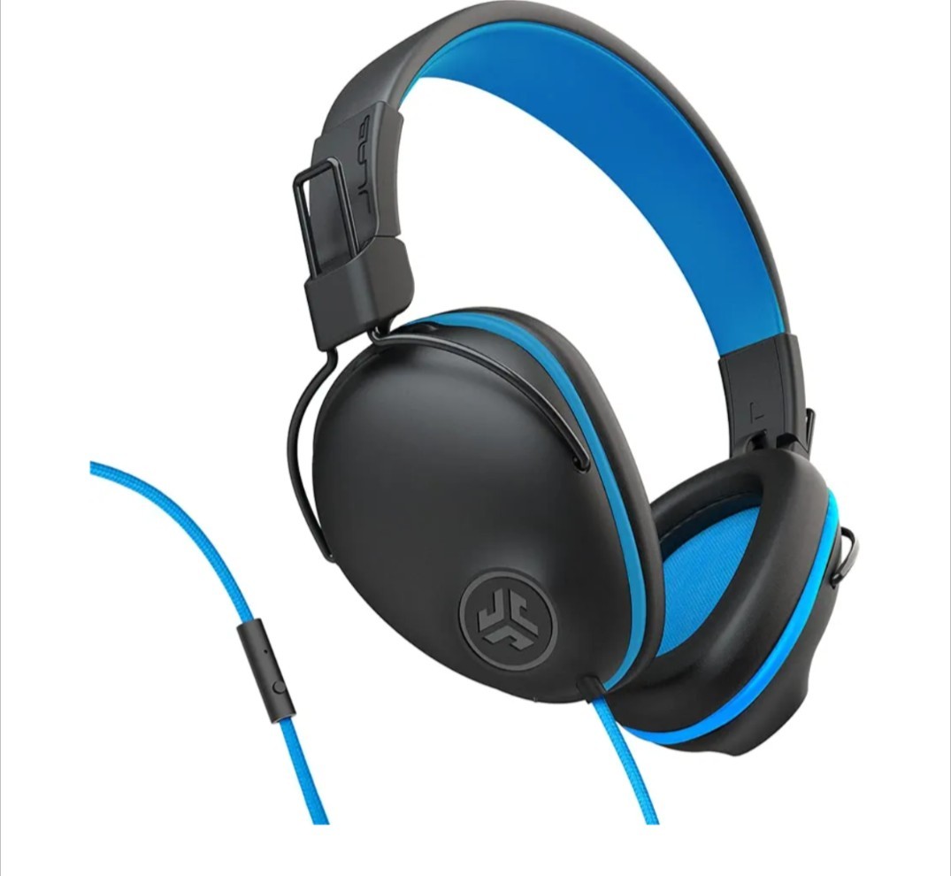 JLAB JBuddies Pro Over-Ear Kid’s Headphones Black Blue Wired w/mic