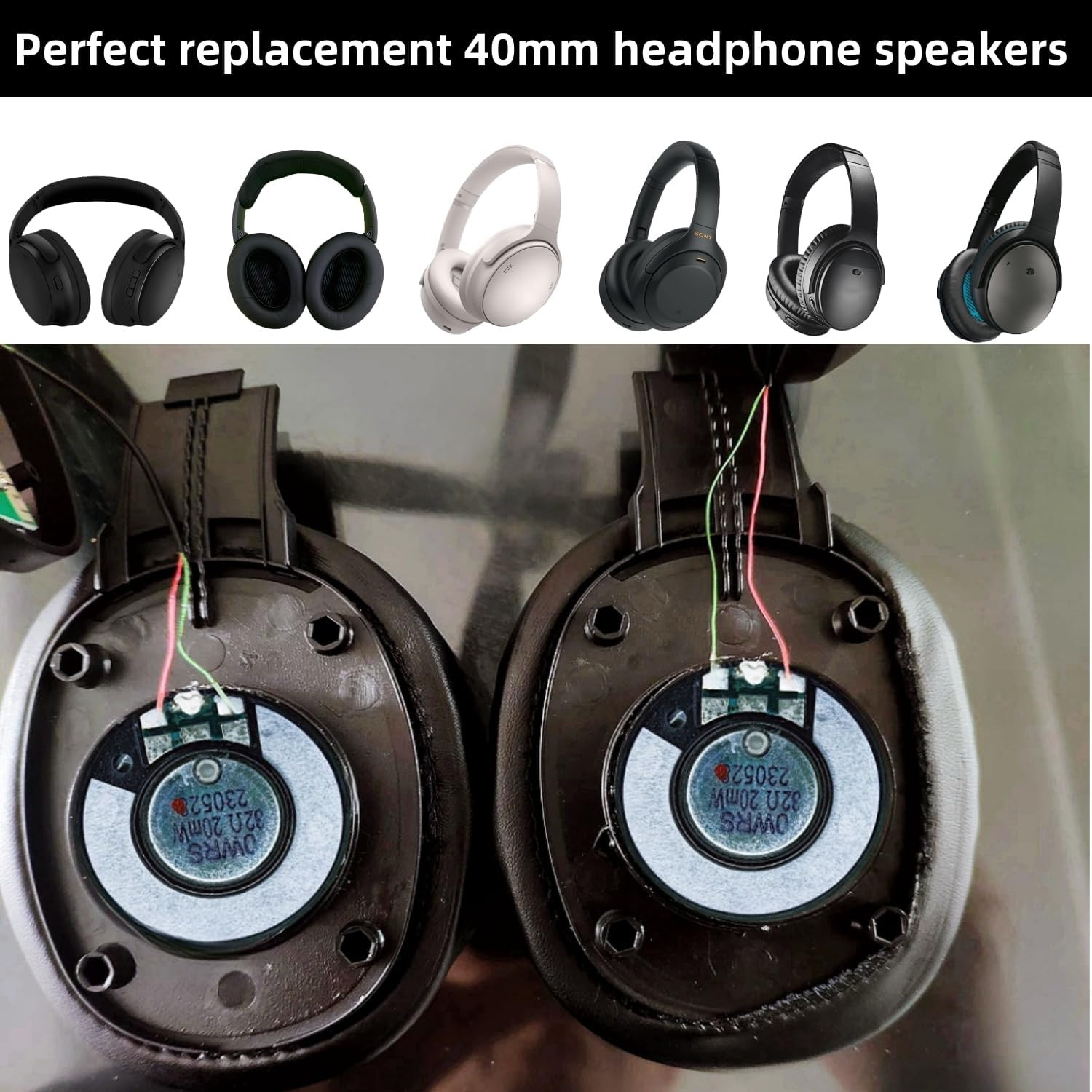 40Mm 32Ohm Headset Speaker Driver Compatible with Most Headphones