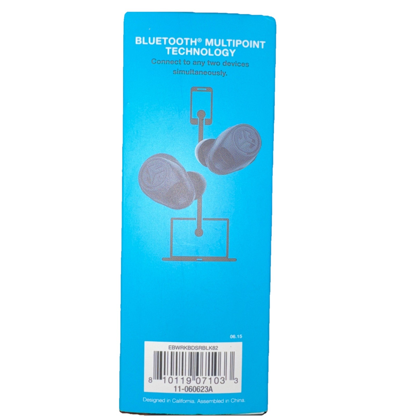 JLab Work Buds In-Ear True Wireless Earbud Headset Detachable Noise-Canceling