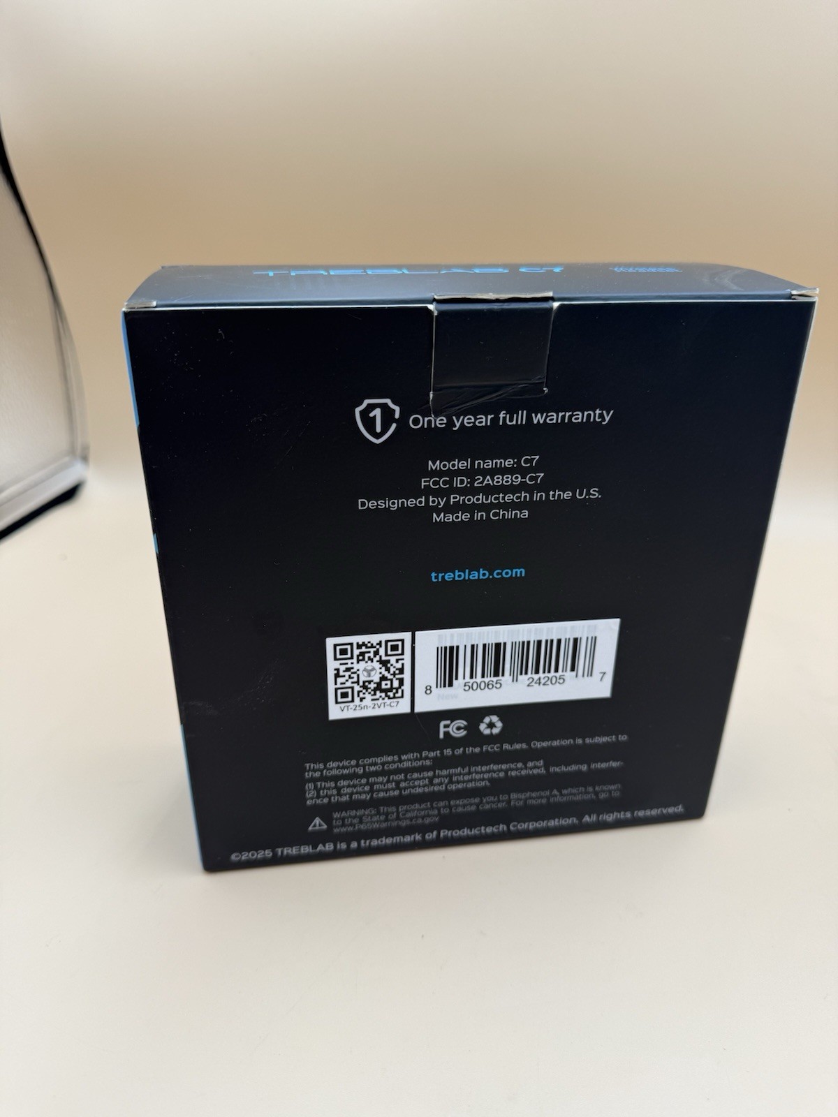 TREBLAB C7 – Single Ear Bluetooth Headset with Mic, 45H Playtime