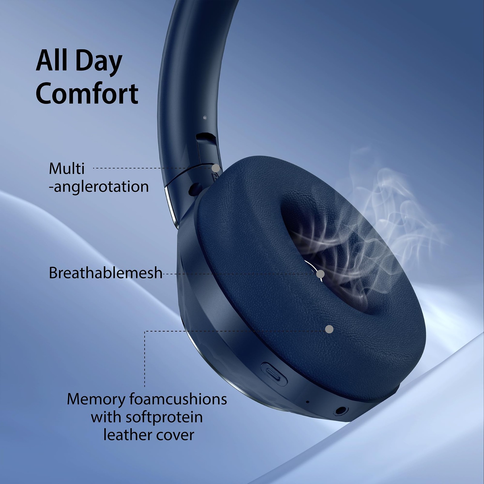 Active Noise Cancelling Headphones, 100H Playtime Headphones Wireless Bluetoo…