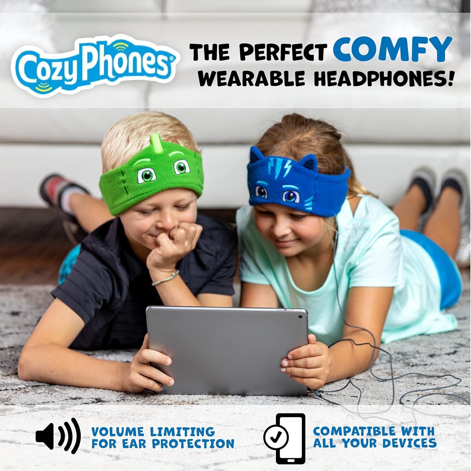 Kids Catboy Headband Headphones – Volume Limited, Perfect for Travel!