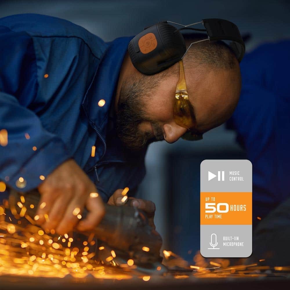 Tzumi SoundGuards Over Ear Jobsite Hearing Protection Bluetooth Headphones