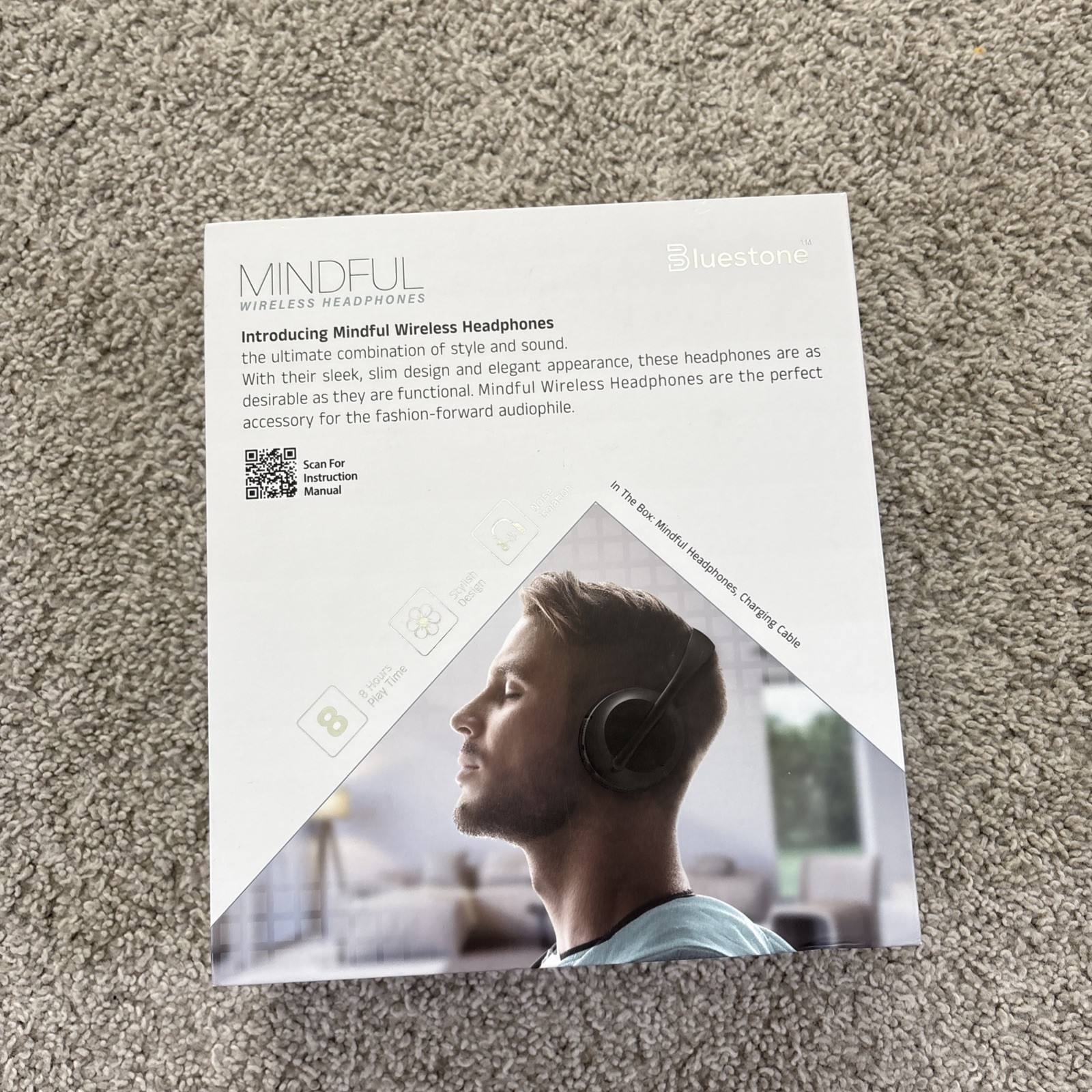 Bluestone Mindful Wireless Bluetooth Over Ear Headphones Black New In Box