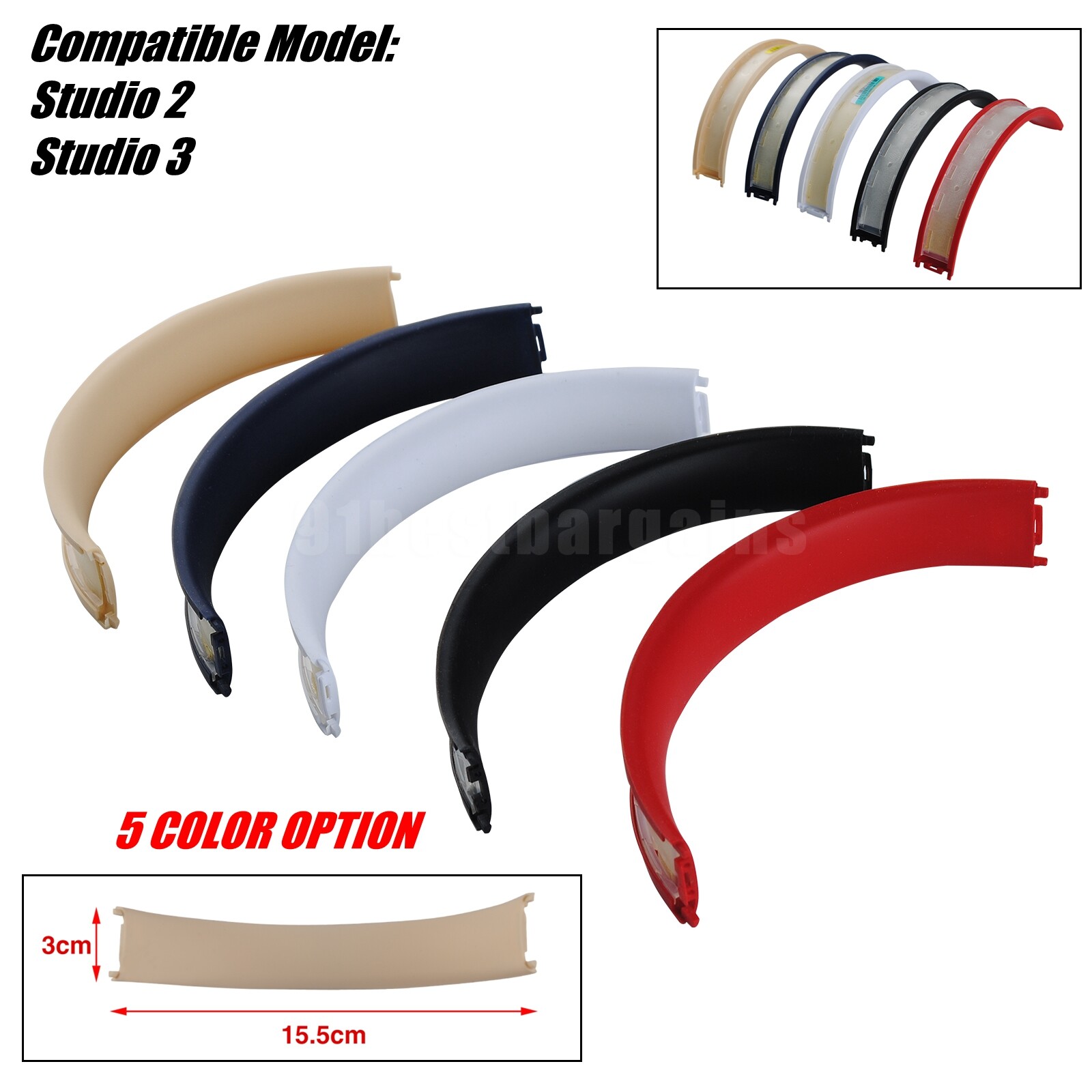 For Beats Studio 2 Studio 3 Wired Wireless Headband Cushion Rubber