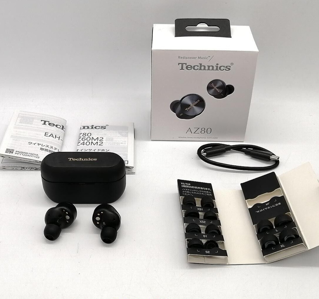 Technics EAH-AZ80 Black Completely Wireless Earphones Noise Canceling from JAPAN