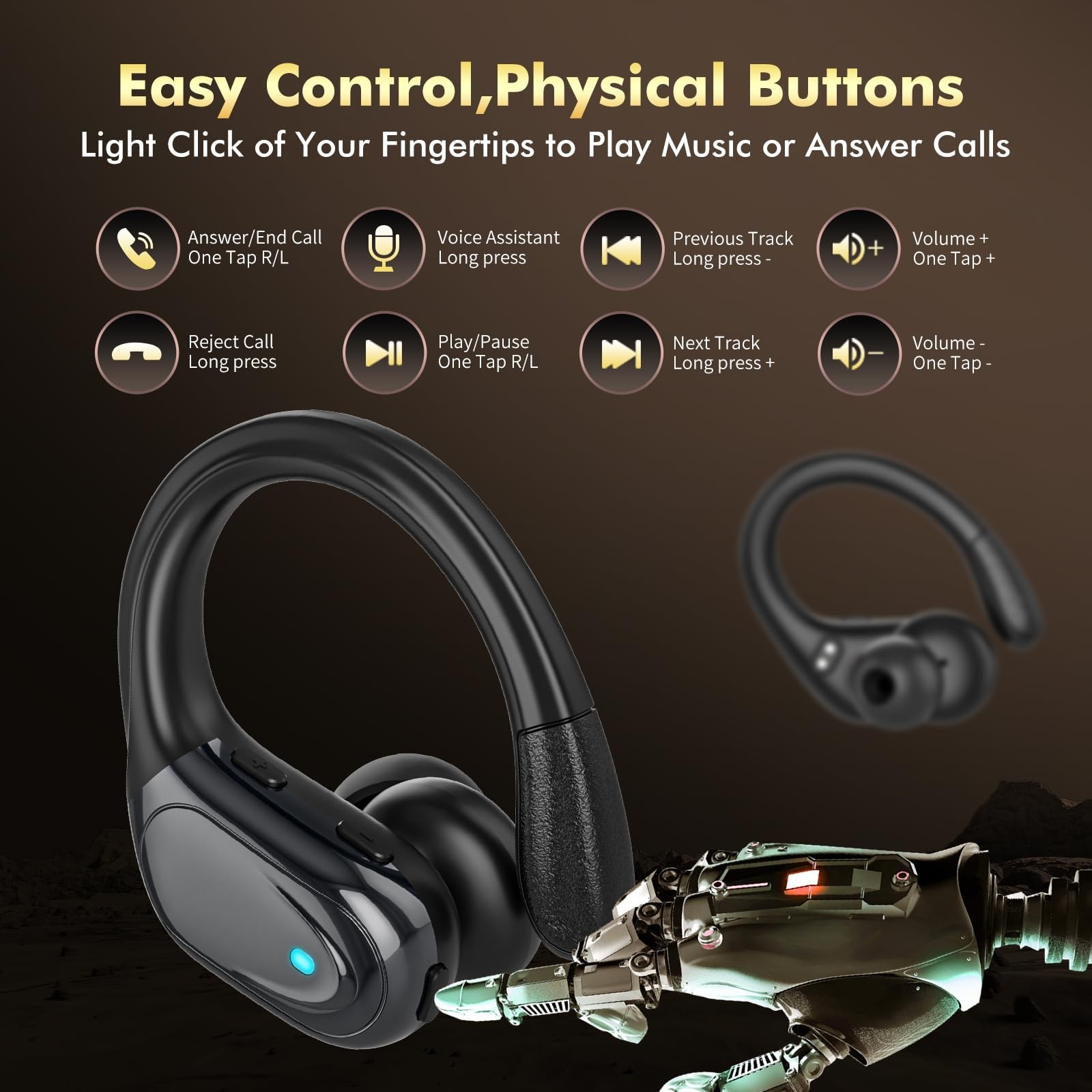 Wireless Earbuds Bluetooth Headphones 80hrs Playback Ear Buds Power Display w…