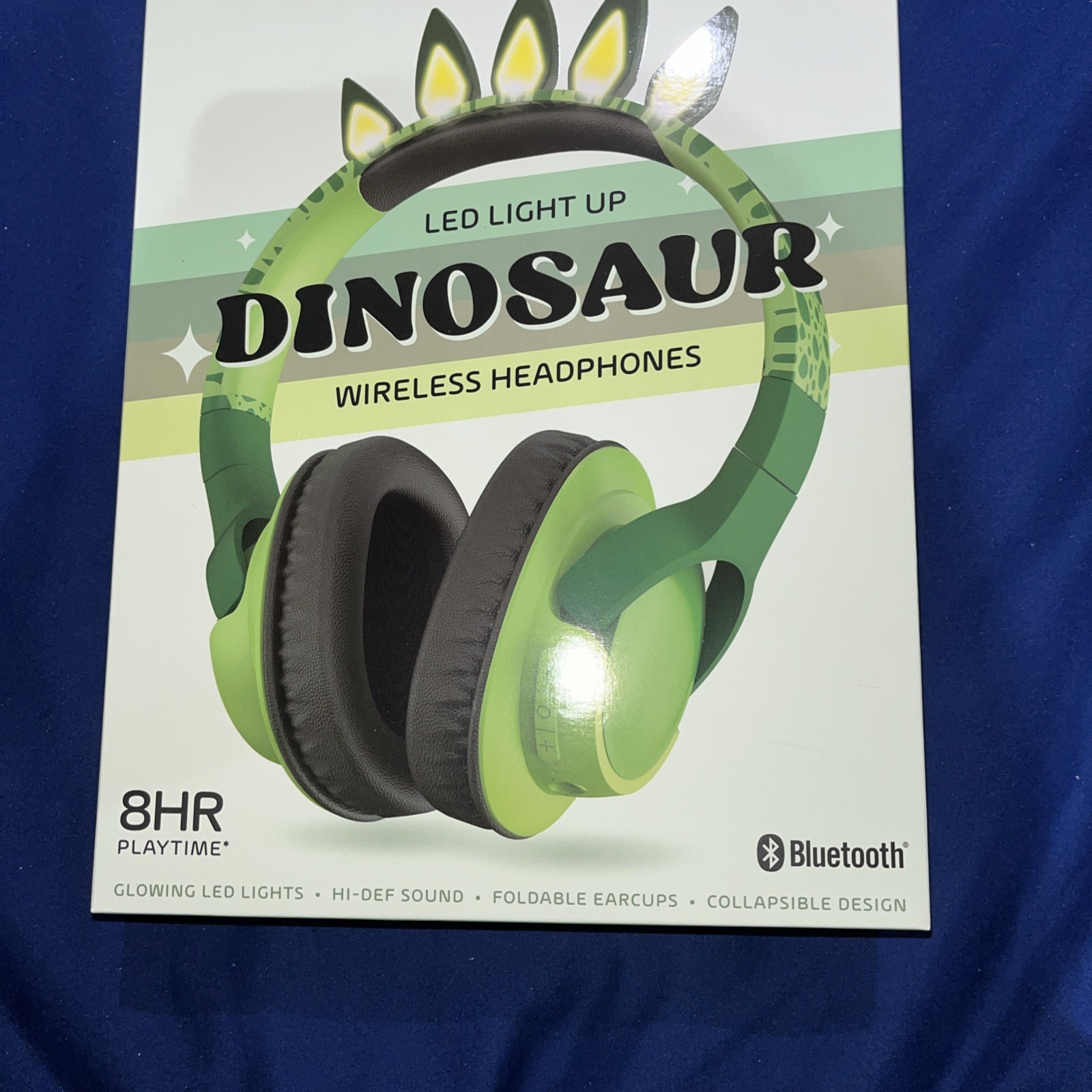 Lot of 6 – Art + Sound LED Light Up Dinosaur Wireless Headphones – New