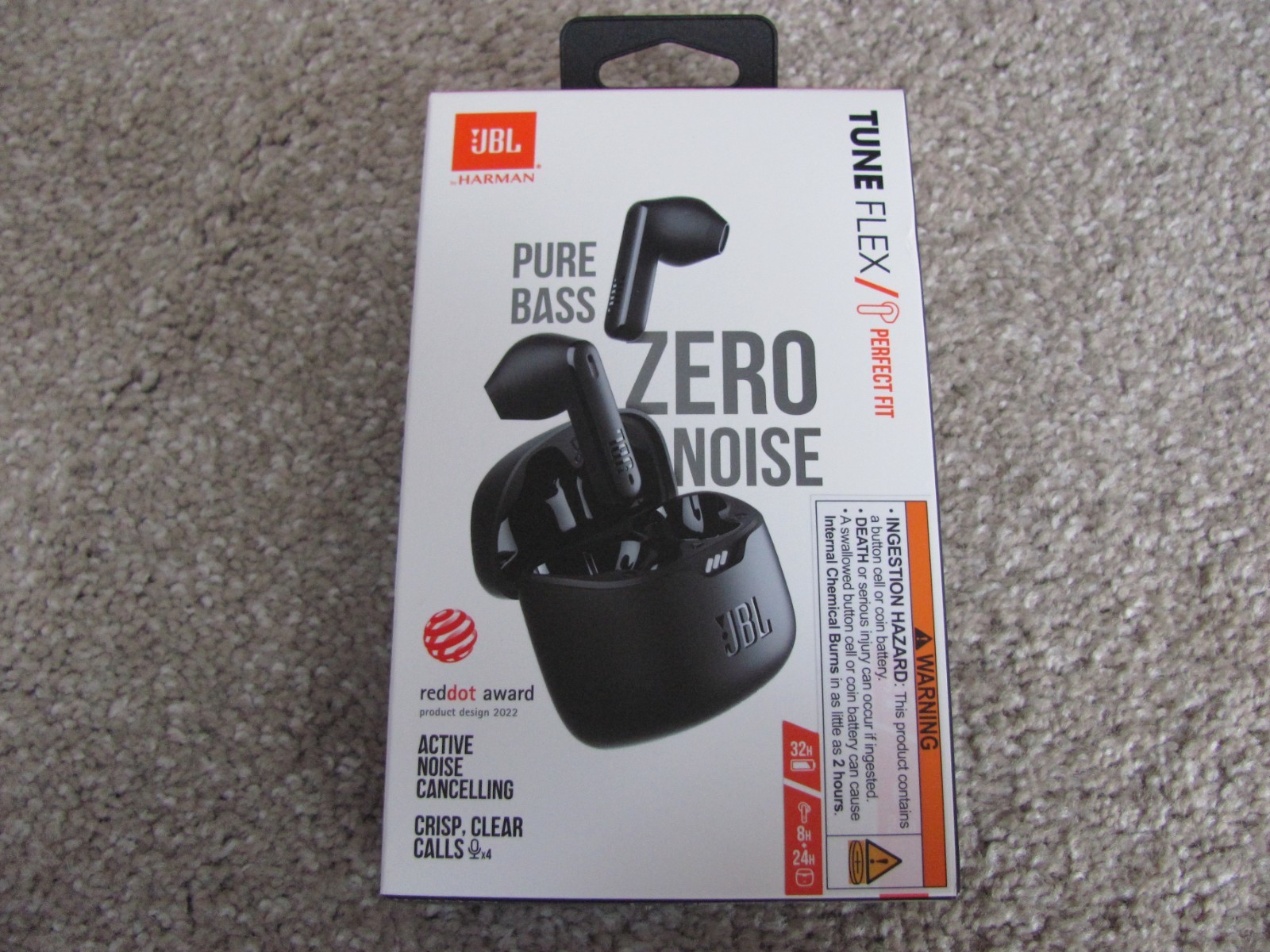 New JBL Tune Flex True Wireless Noise Cancelling Earbuds – Black (JBLTFLEXBLKAM)