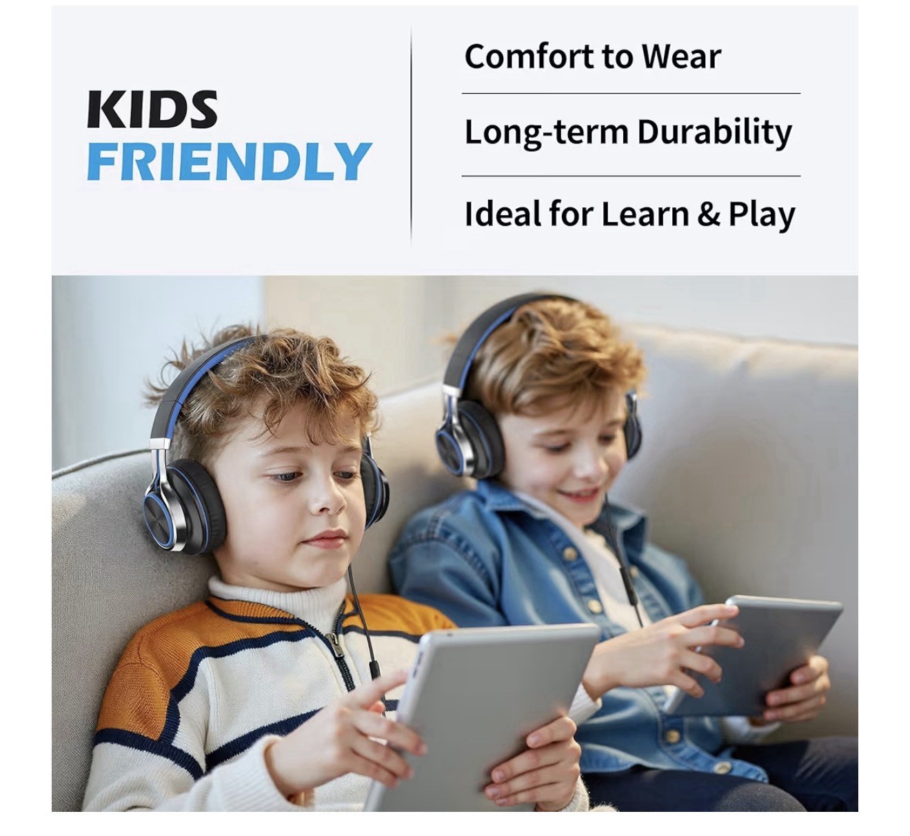 AILIHEN C8 Kids Headphones Wired On-Ear Headphones with Microphone & Volume Con