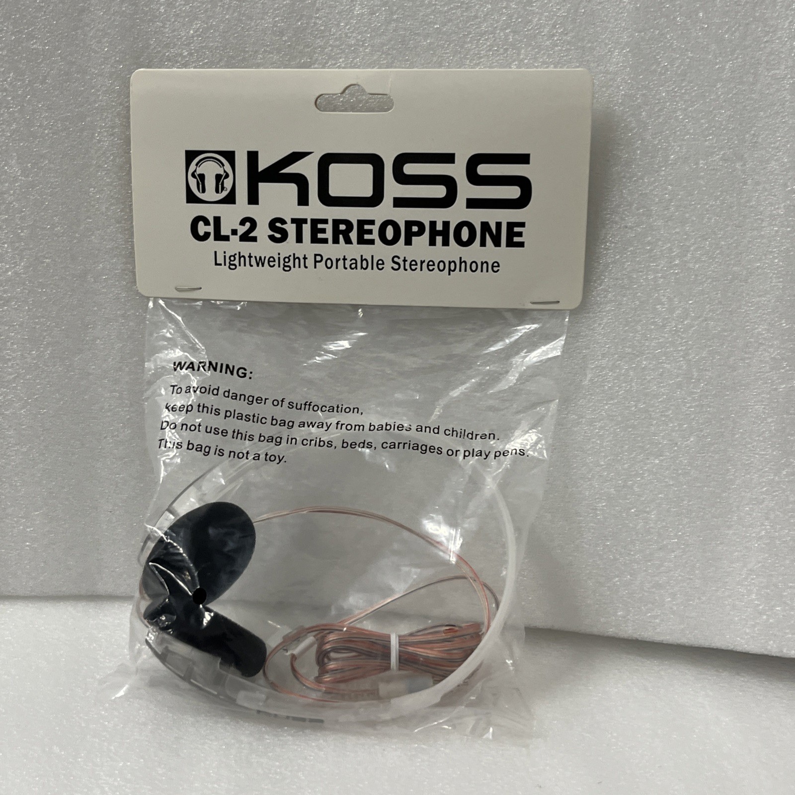 Brand New Vintage Retro Koss CL2 Clear On-Ear Wired Headphones 3.5mm Jack