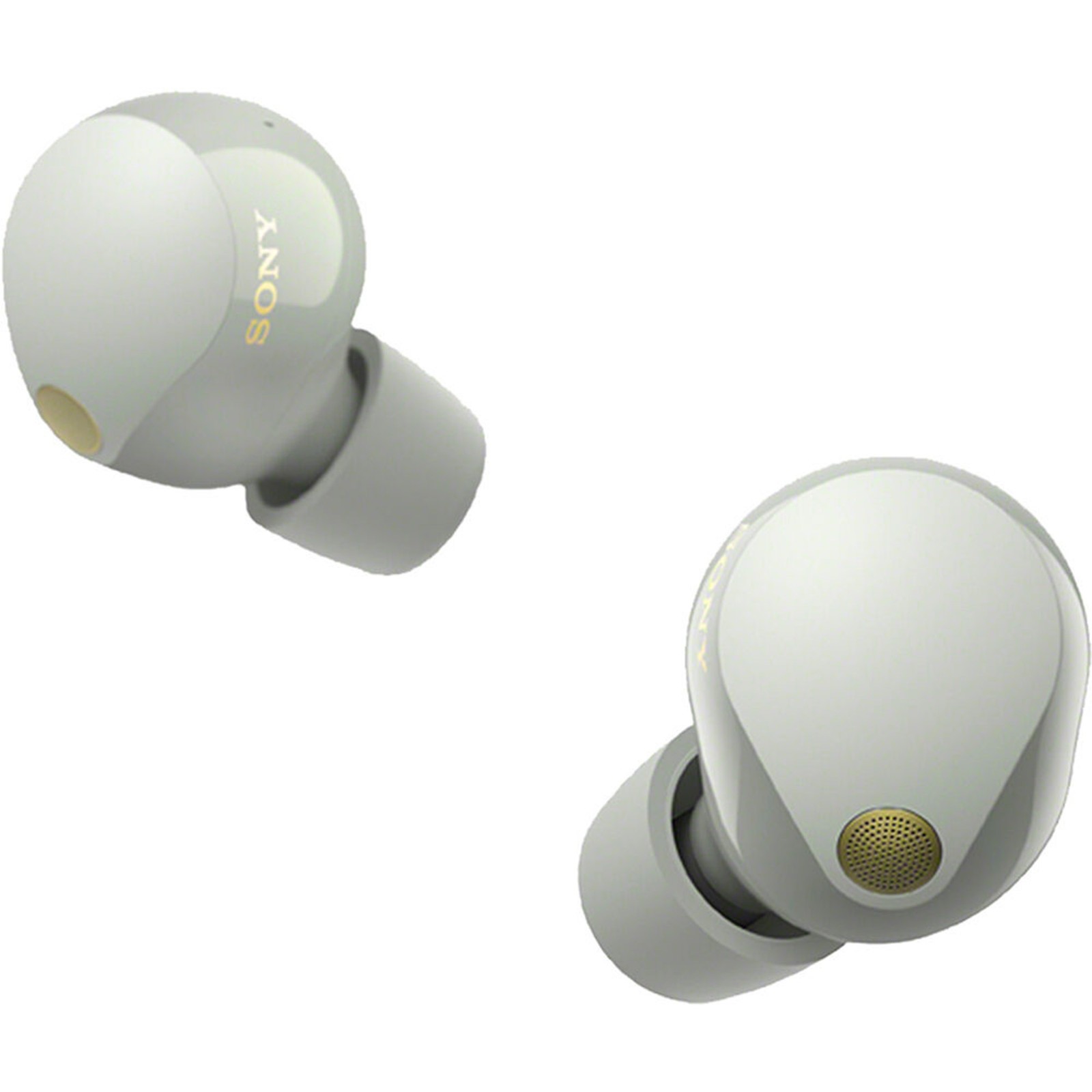 Sony Noise Canceling Truly Wireless Earbuds, Silver + Accessories + Warranty Kit
