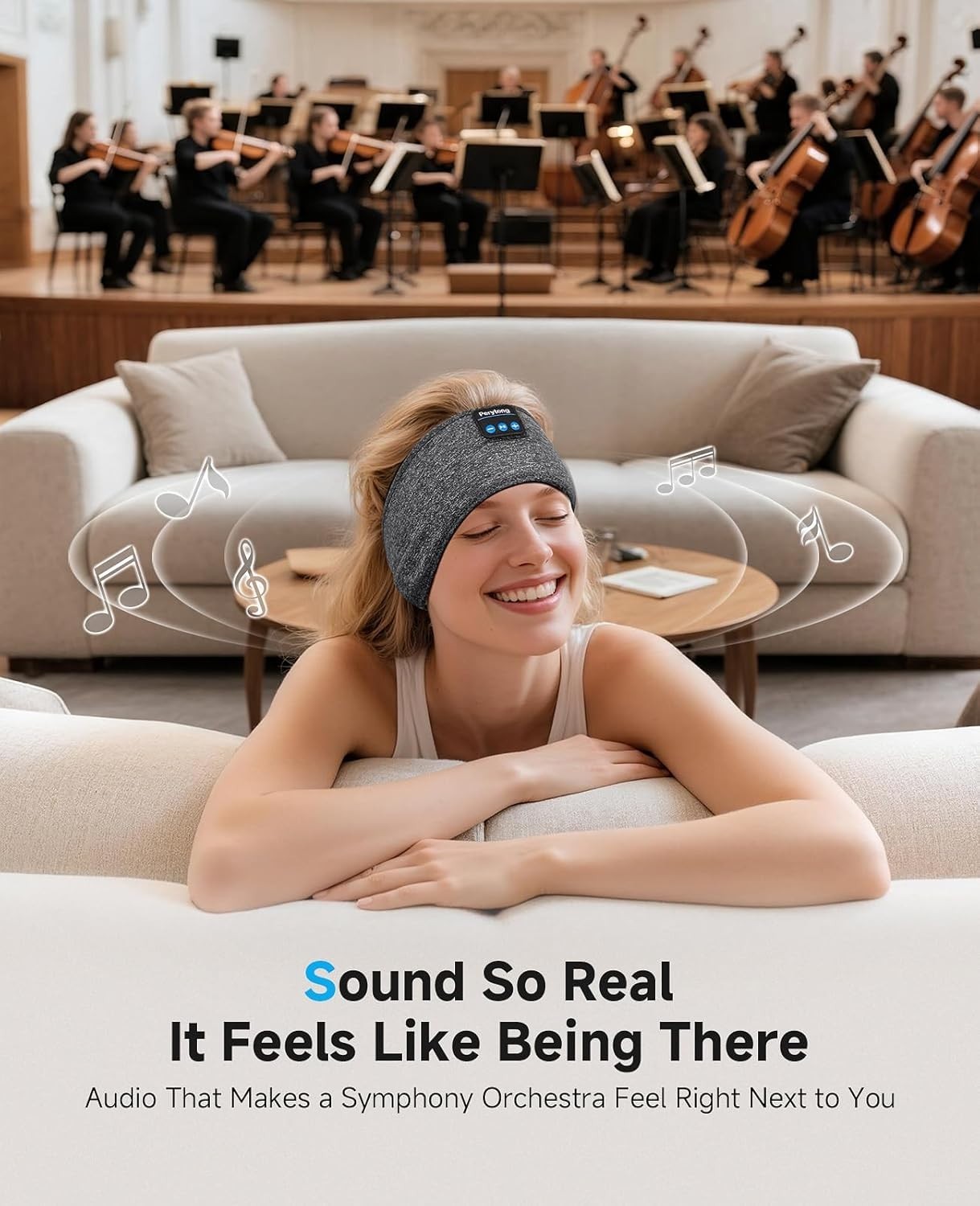 Sleep Headphones Bluetooth 5.4, Sleeping Headphones with Built-in Stereo Spea…