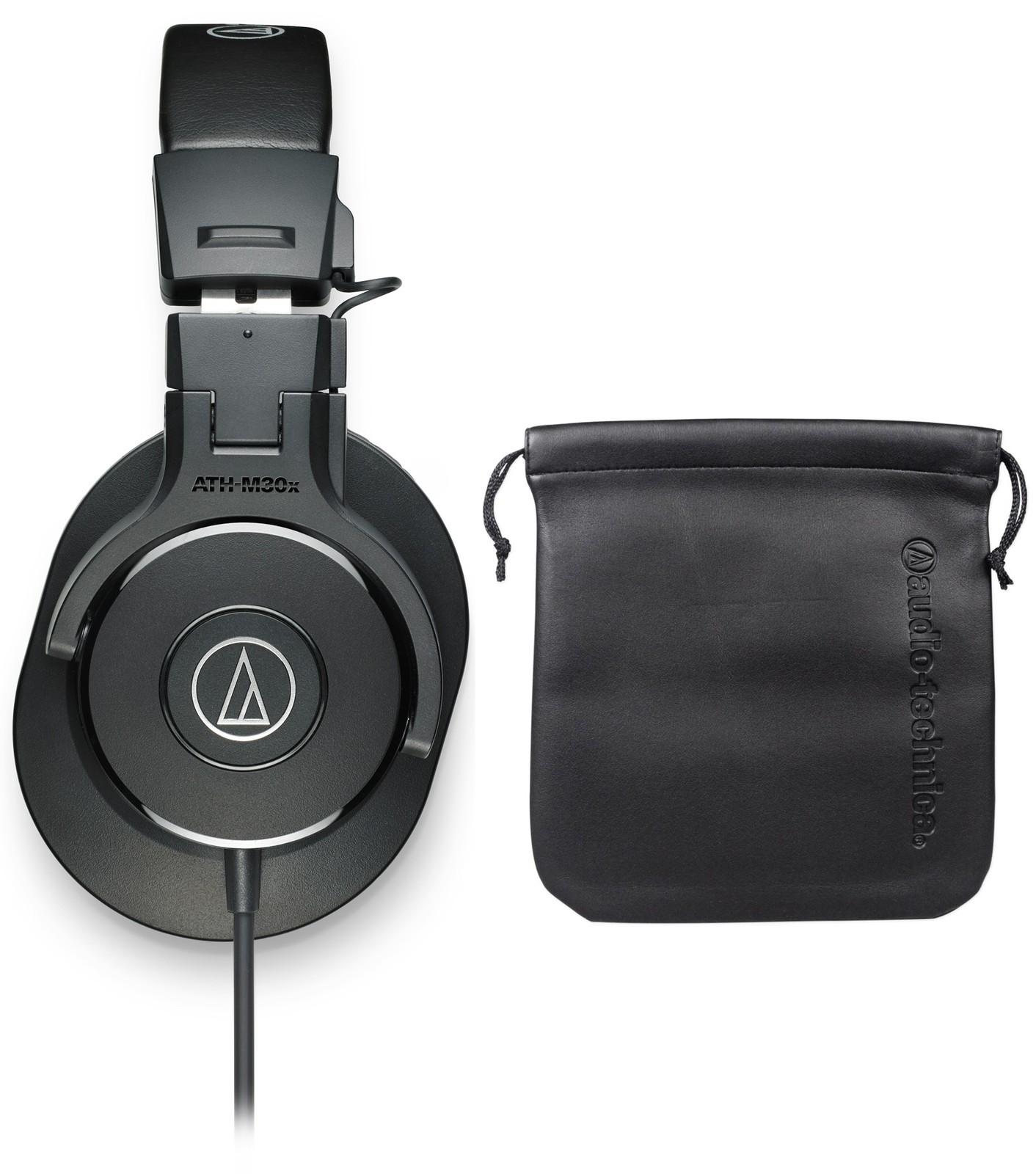 Audio Technica ATH-M30X Professional Studio Monitor Headphones+CAD Recording Mic