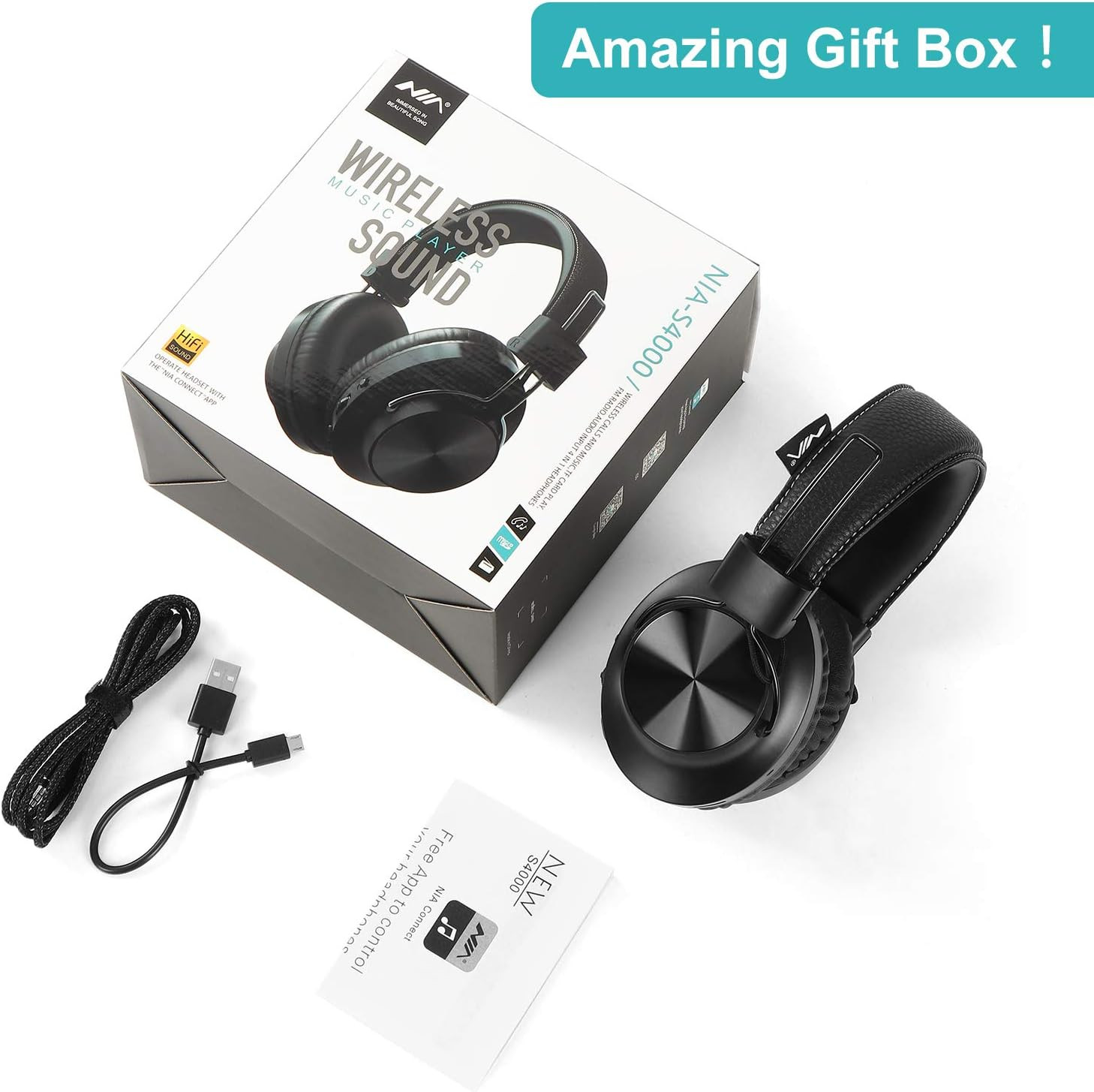 Bluetooth 5.0 Over- Ear Wireless Headphones 30 Hours Battery, FM Radio, MP3 Play