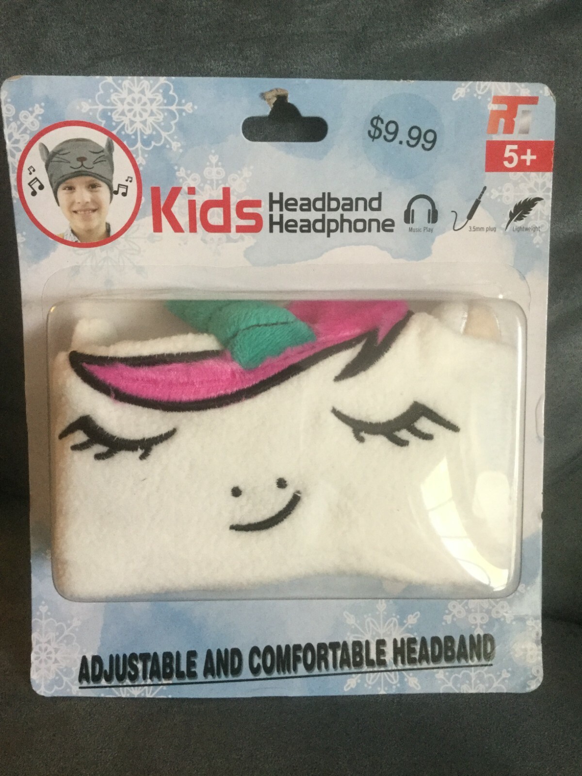 CVS KIDS HEADBAND HEADPHONE PINK WHITE UNICORN PLAYS MUSIC – SEE DESCRIPTION