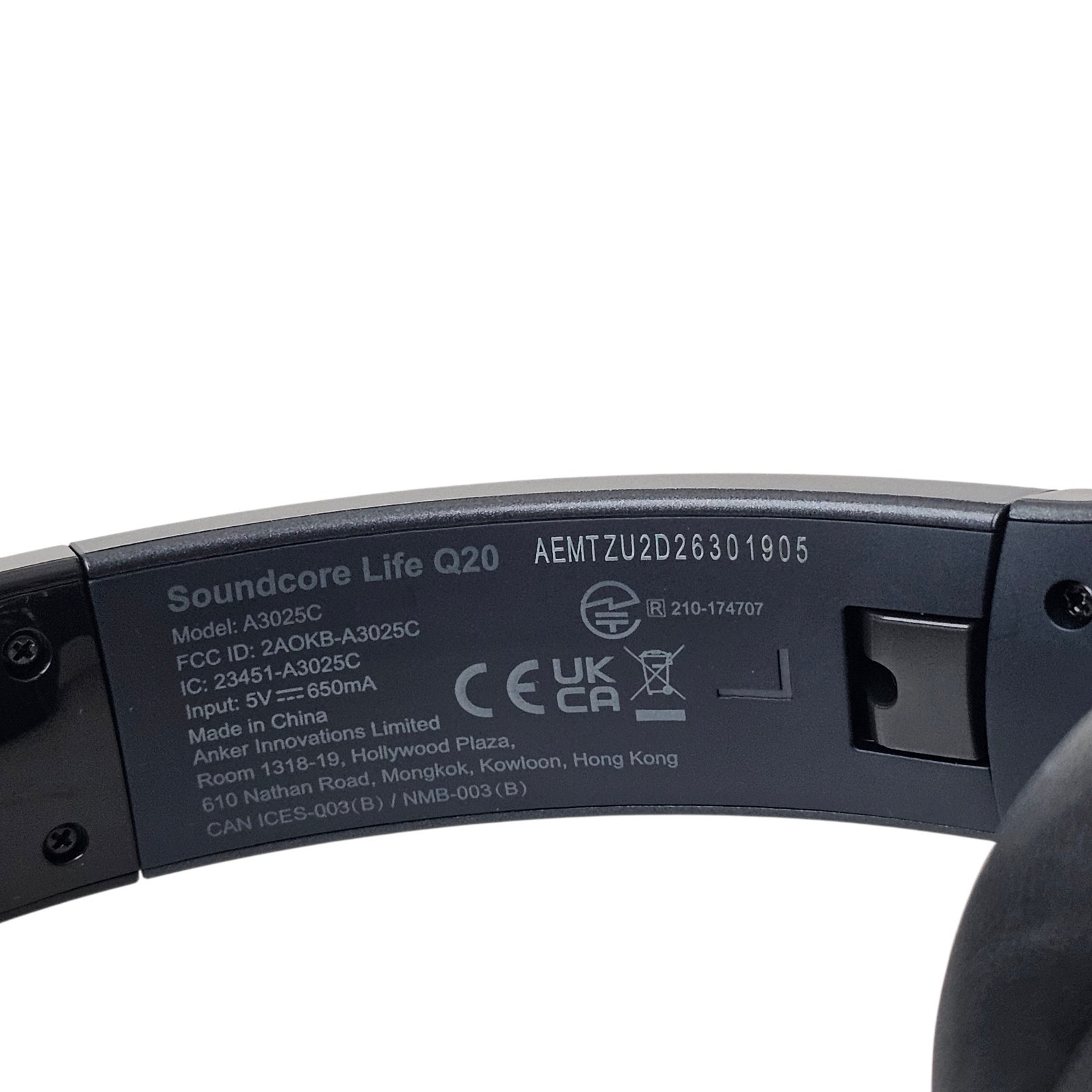 Anker Soundcore Life Q20 Hybrid Noise Canceling Wireless A3025C Headphones Black