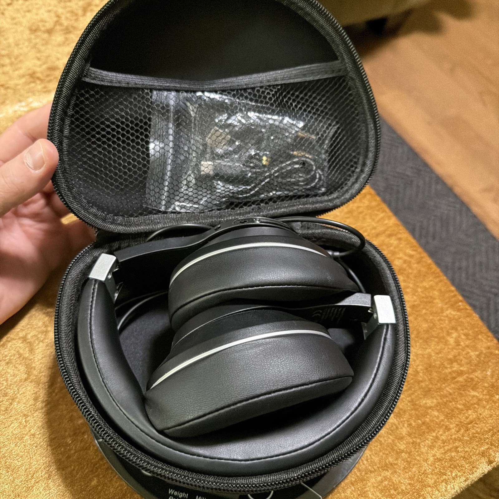 Vankyo Over-Ear Headphones Black with Zipper Carrying Case and Audio Cable