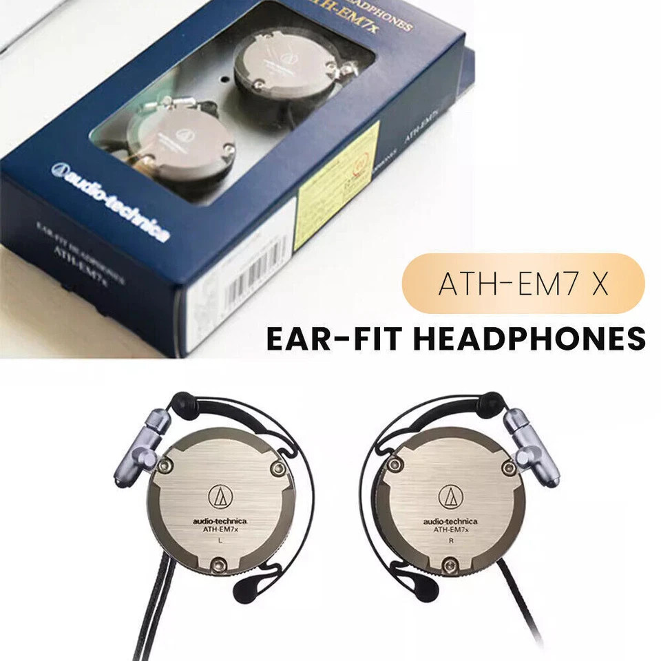 Original Audio-Technica ATH-EM7X Adjustable Aluminum Clip-On Headphones
