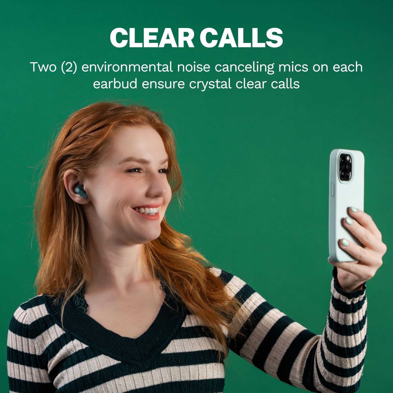 True Wireless Earbuds with Active Noise Cancelling, Bluetooth, Sage Color