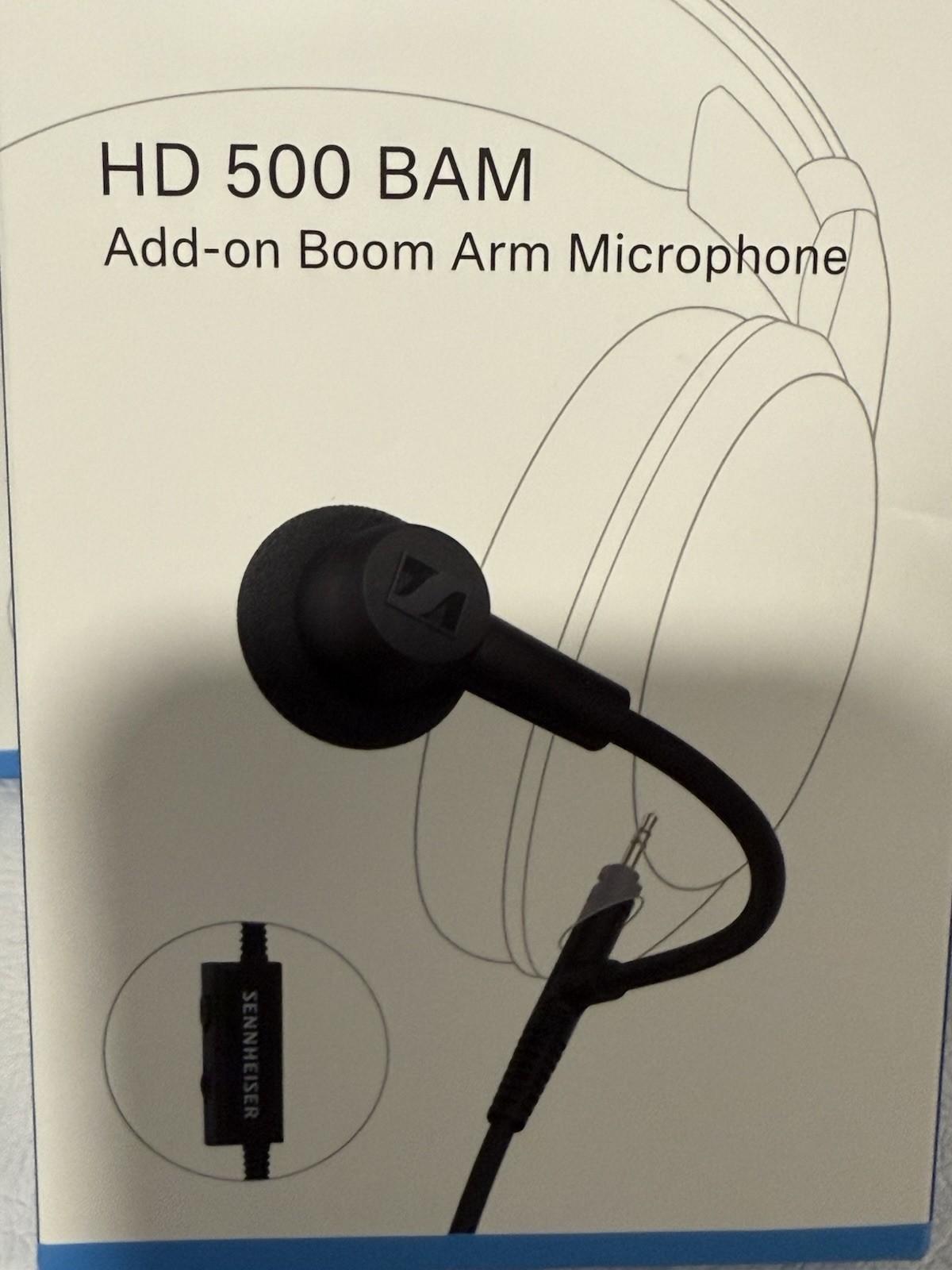 Sennheiser HD 500 BAM Boom Microphone 3.5mm Mute Volume Gaming. NEW