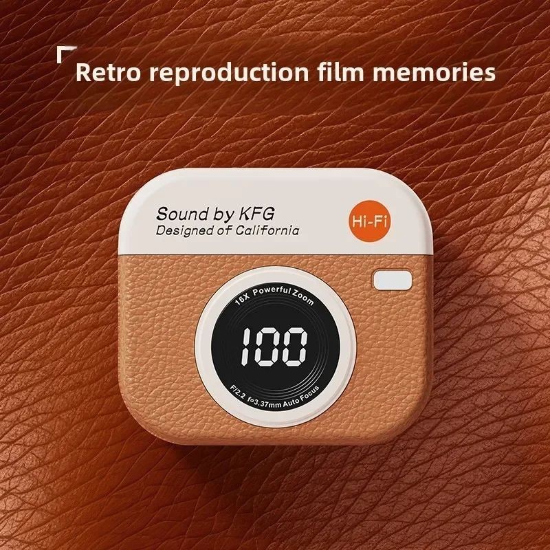 Vividus Q86 Retro Camera Design Wireless Earbuds with Digital Display, Bluetooth