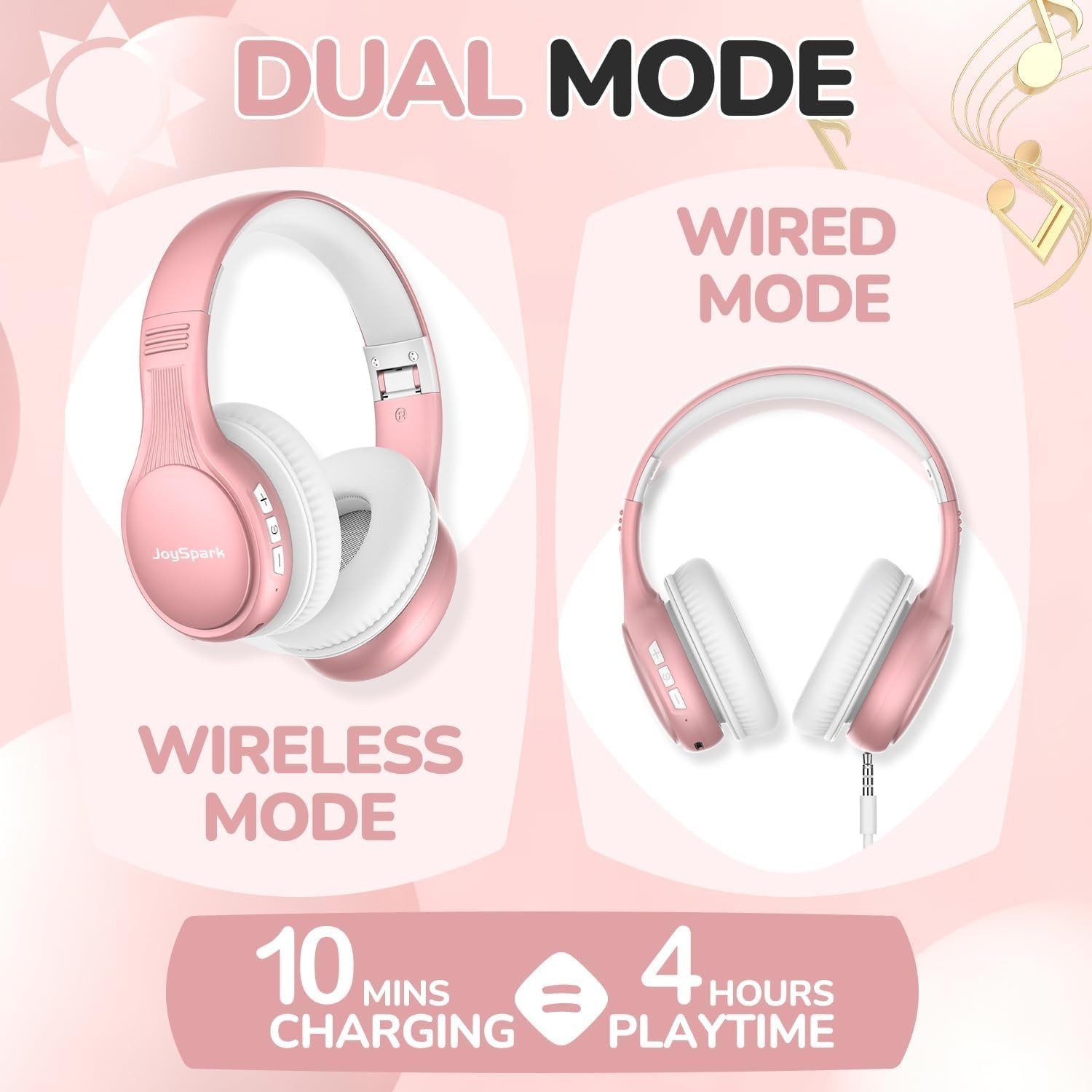 Kids Bluetooth Headphones, 60 Hours Playtime, Bluetooth 5.4 Kids Headphones W…