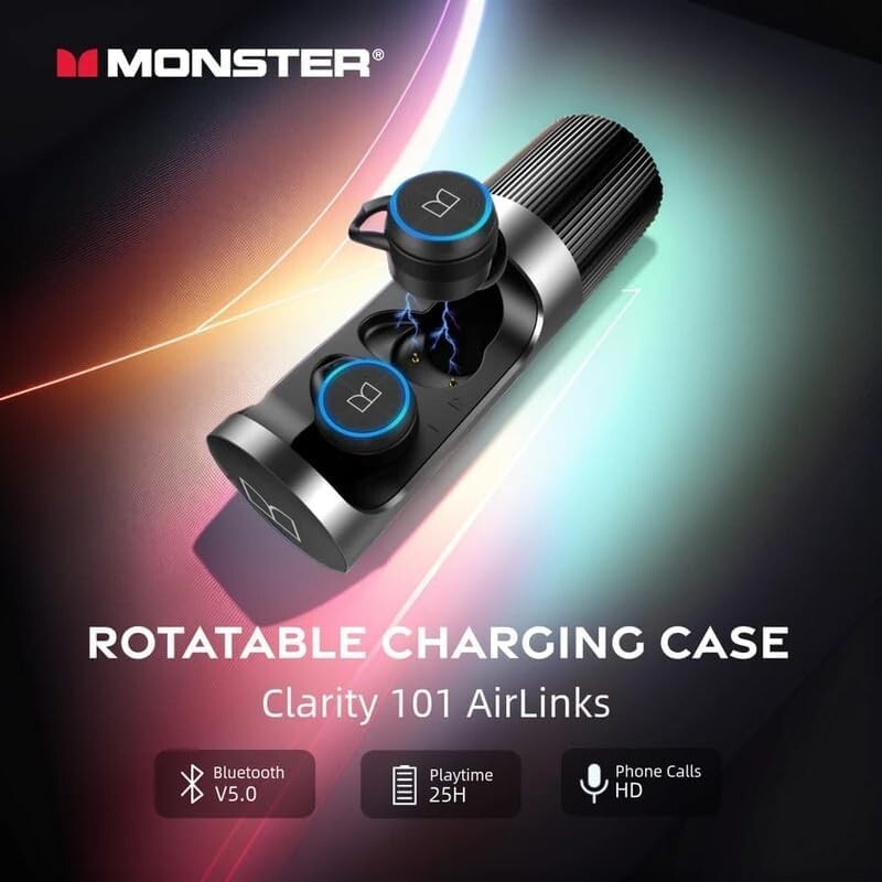 Monster Clarity 101 AirLinks Wireless Earbuds, Bluetooth 5.0 in-Ear Headphones