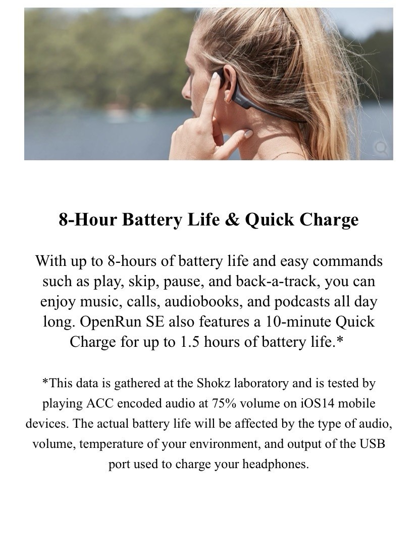 SHOKZ OpenRun SE Mini Open Ear Bluetooth Wireless Bone Conduction Sport S803 Blu