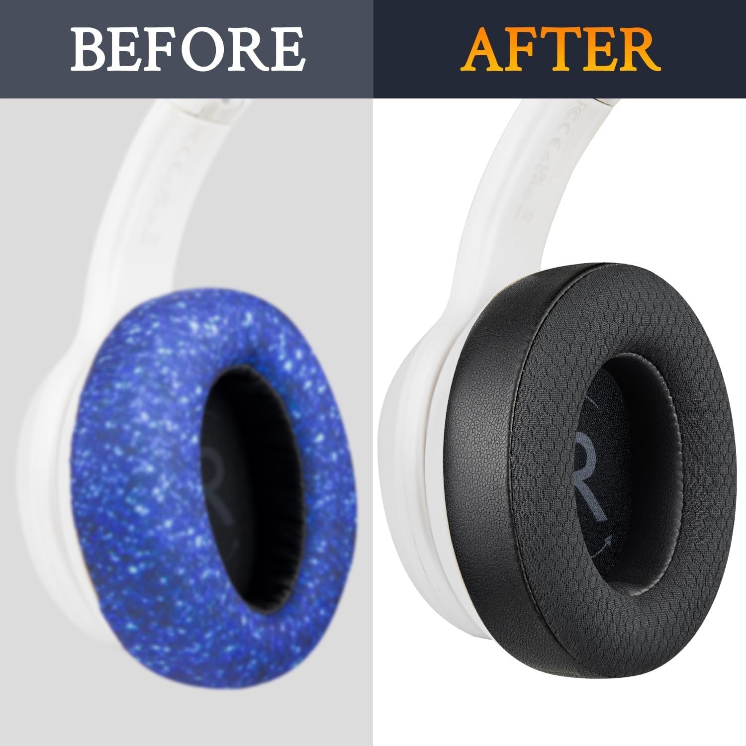 Transform Your Raycon Headphones with Stylish Black Mesh Memory Foam Earpads