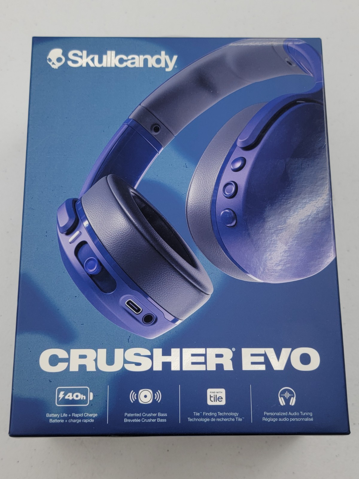 NEW Skullcandy Crusher Evo Wireless Bluetooth Over Ear Headphones Midnight Blue