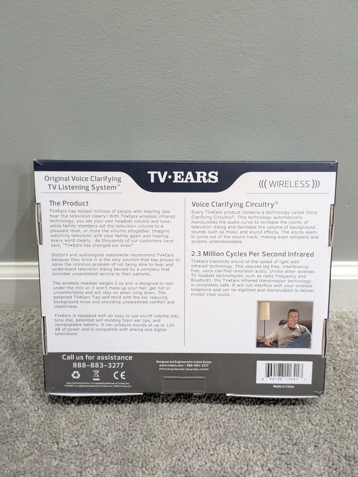 TV Ears Original In-Ear 5.0 Wireless Voice Clarifying Headset System 11641 WORKS